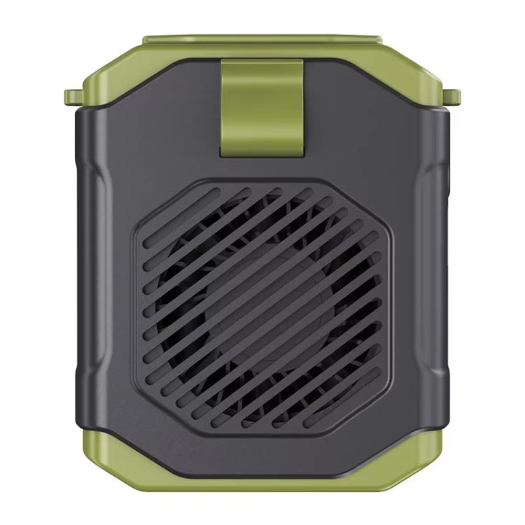 

F31 Rechargeable Waist-Mounted Clip Fan With 5-Speed Adjustable Airflow, Stand & Flashlight(Green)