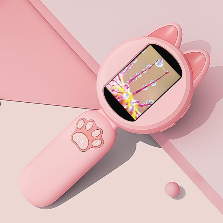 

HM020B 4X HD Handheld Children Electronic Magnifier With Screen 2MP Digital Microscope(Pink)