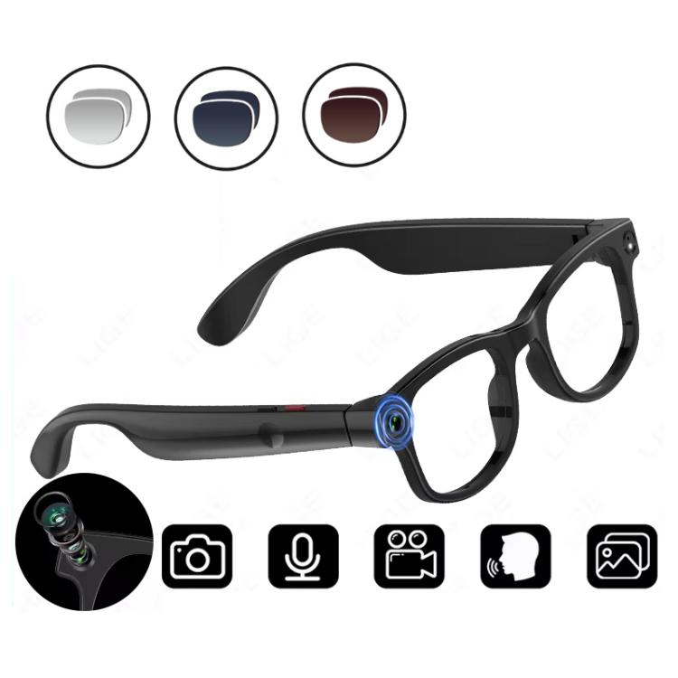 

AIMB-G1 Smart Glasses with 5MP Camera & Real-Time AI Translation 1080P Stabilized Video, 3 Lens Kit(Black)