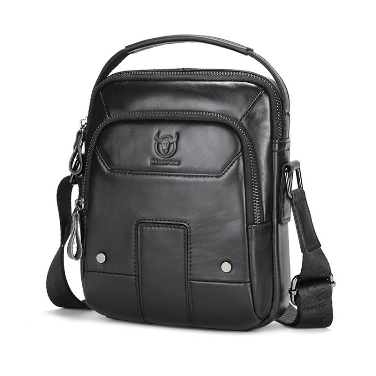 

BULL CAPTAIN Vintage Men Genuine Leather Tablet Shoulder Bag(Black)