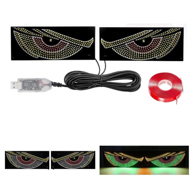 USB Car-mounted Dynamic Demon Eye Car Sticker LED Indicator Light(Red ...