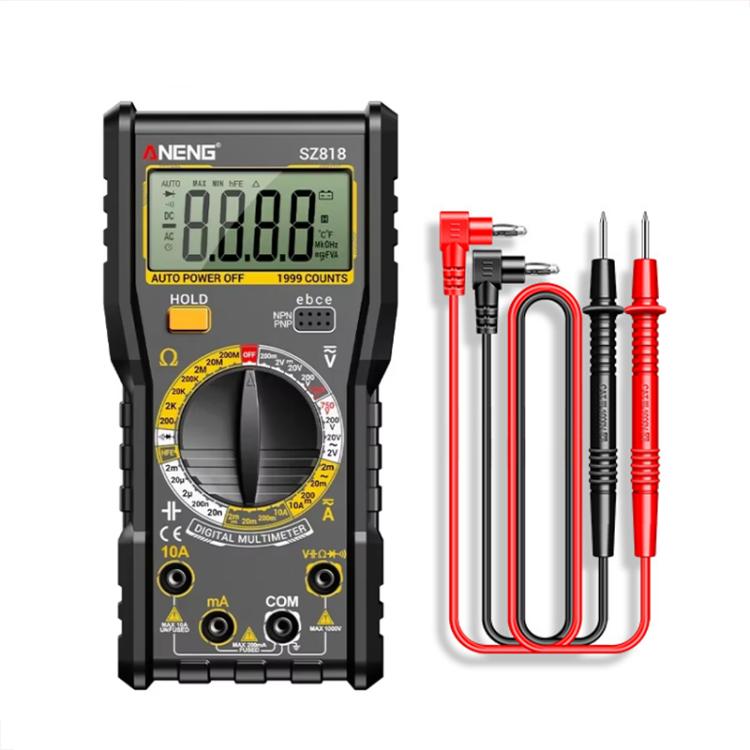 

ANENG SZ818 Digital Multimeter with NCV Detection Voltage Tester for AC/DC Current/Voltage, hFE Triode, and Capacitor Test Tool