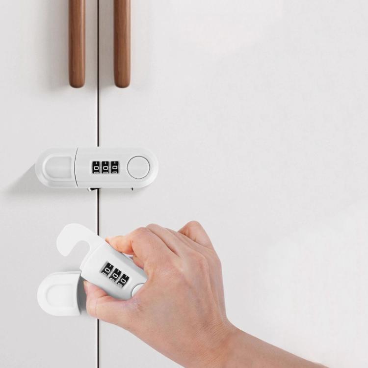 

Drawer Cabinet Anti-Theft Combination Locks Punch-Free Child Safety Locks(White)