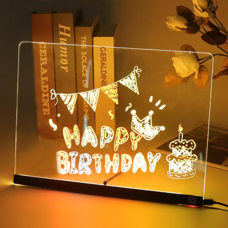 

Luminous Transparent Acrylic Erasable Fluorescent Writing Message Board Billboard, Size: RGB 15x15cm