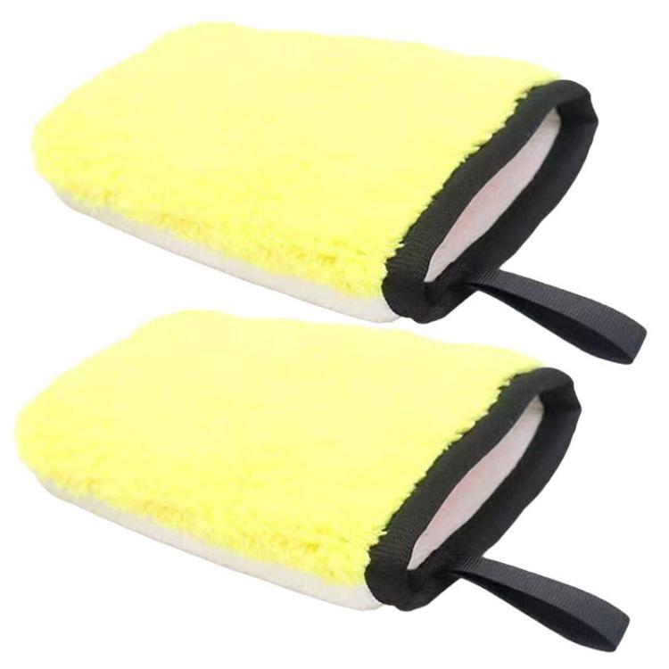 

2pcs Car Interior Cleaning Gloves Dashboard Seat Car Washing Tools(Yellow)