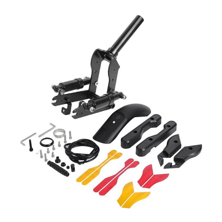 

For Ninebot Max G30 Electric Scooter Conversion Front Shock Absorber Aluminum Clad Front Suspension Fork With Fenders(Black)