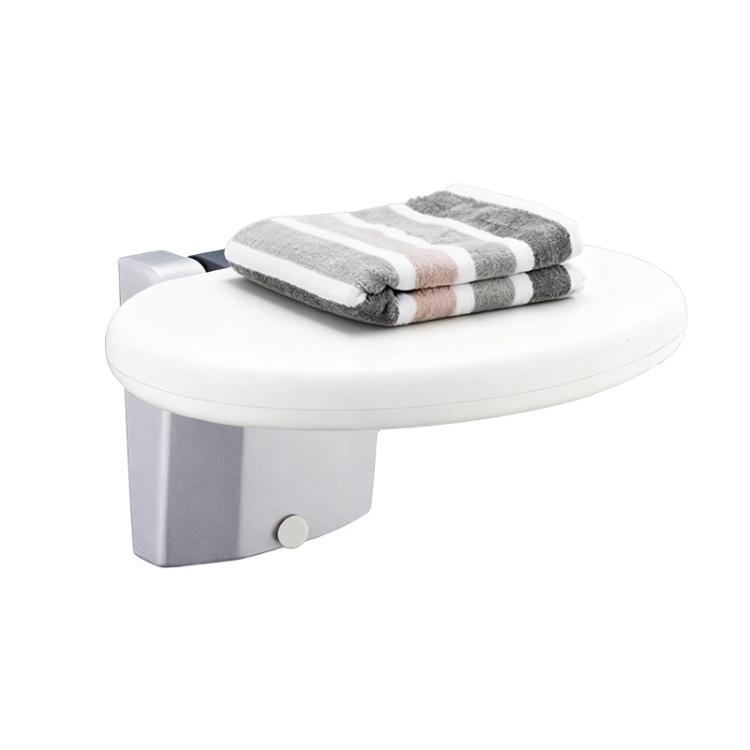 

Folding Bathroom Shower Stool With Non-Slip Aluminum Base(Round White)