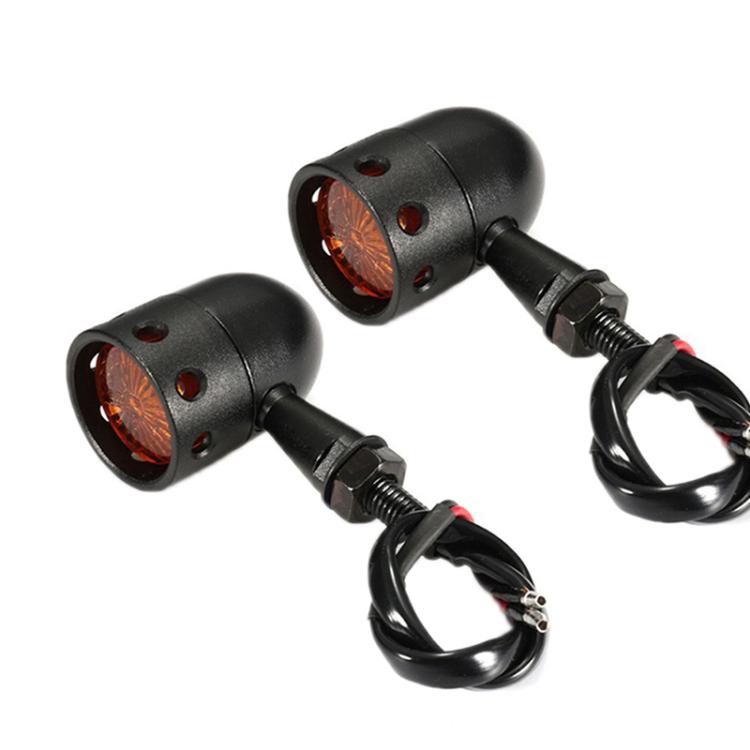 

2pcs Hollow Motorcycle Modified Turn Signal Light(Black)