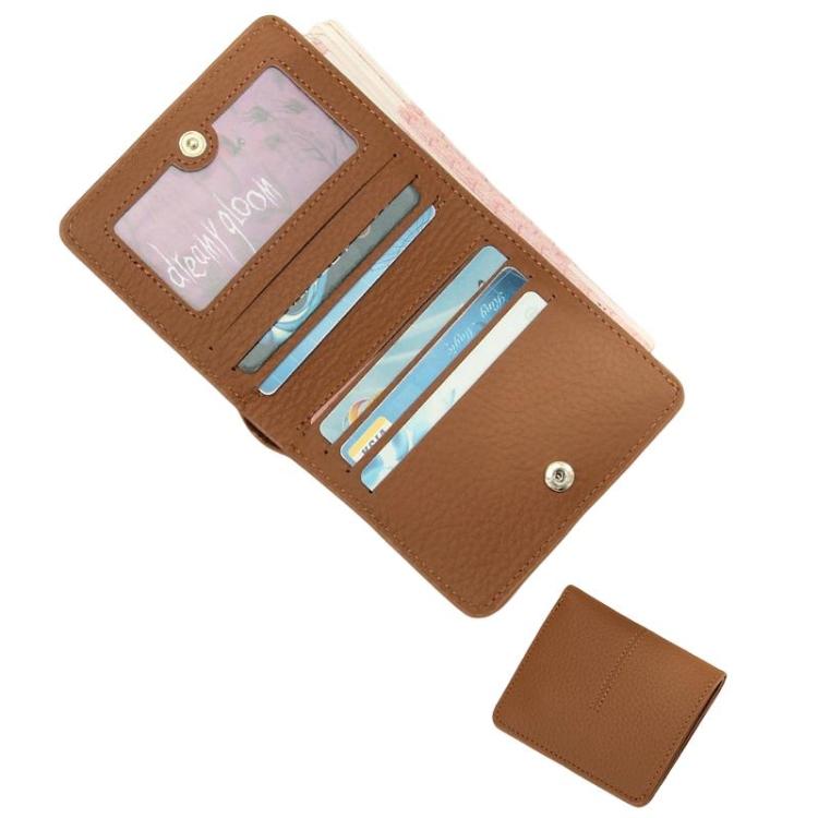 

Simple Women Snap Wallet Ultra-Thin Multi-Card Slot Ladies Billfold(Caramel)