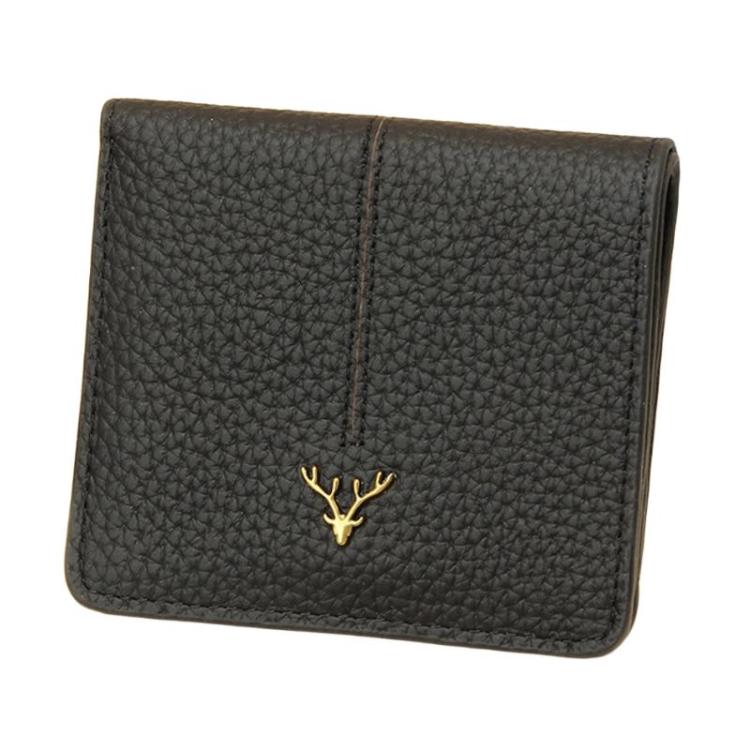 

Simple Short-Style Women Wallet Ultra-Thin Multi-Card Slot Billfold(Black)