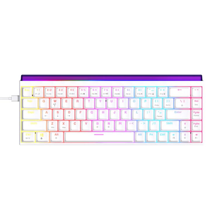 

NACODEX NK68 Magnetic Shaft Mechanical Dazzle Color Wired Keyboard Office Computer Gaming 68 Keys Keyboard, Color: Ordinary White