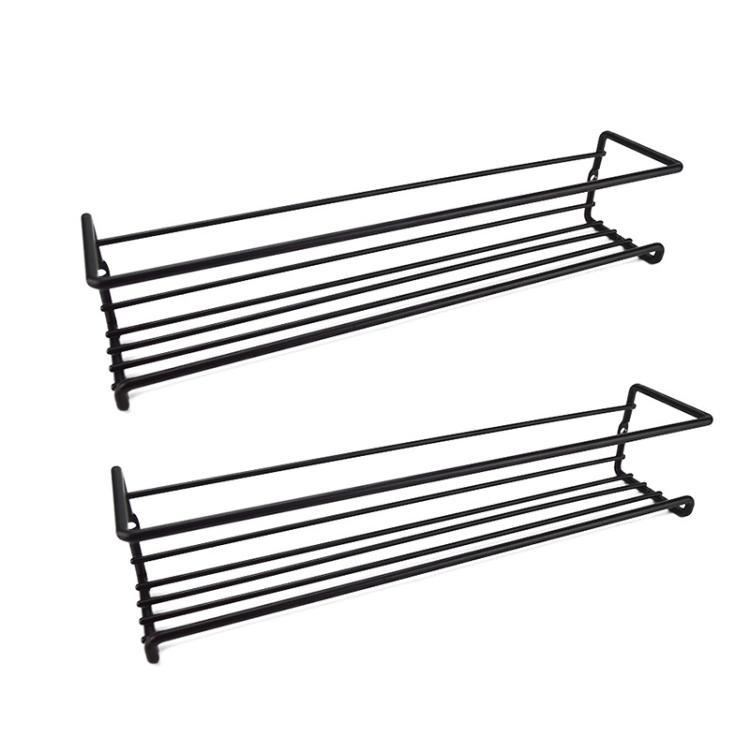 

2pcs /Pack Wall Mounted Spice Rack Multi-Layer Seasoning Bottle Storage Holder(Black)