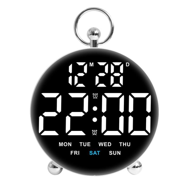 

LED Multi-Function Digital Clock Student Desktop Digital Timepiece Plug-in Alarm Clock(White)