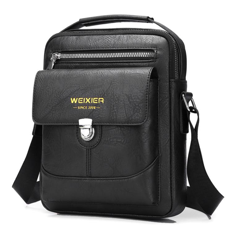 

WEIXIER D835 Men Business Commuting Crossbody Bag Versatile Large-Capacity Waterproof Shoulder Bag(Black)
