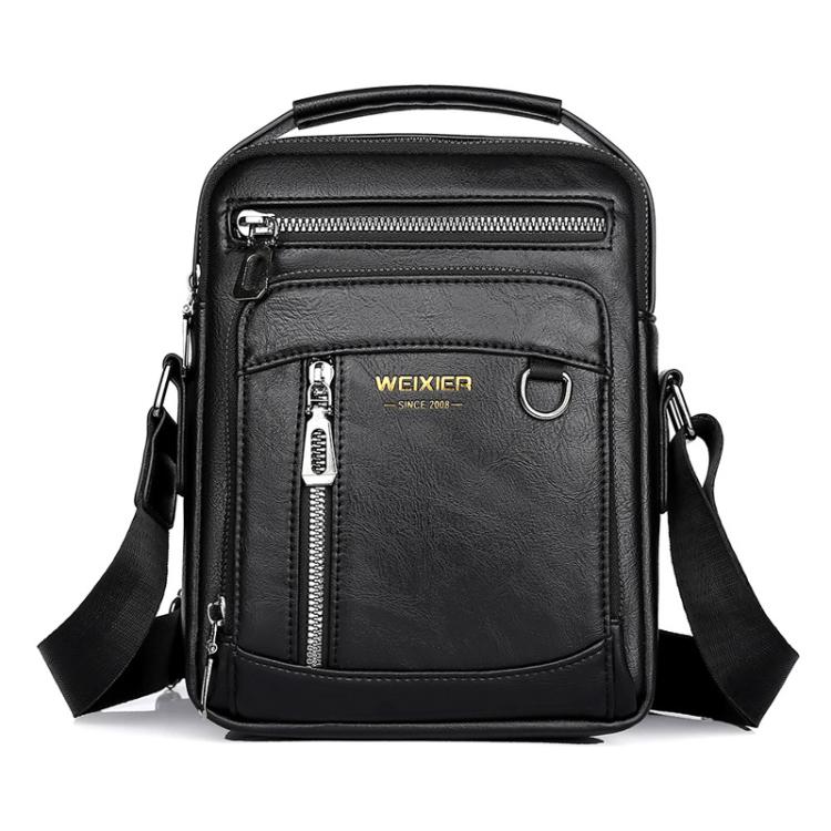 

WEIXIER D845 Men Business Casual Commuting Bag Large-Capacity Handheld Crossbody Bag, Spec: Vertical Black