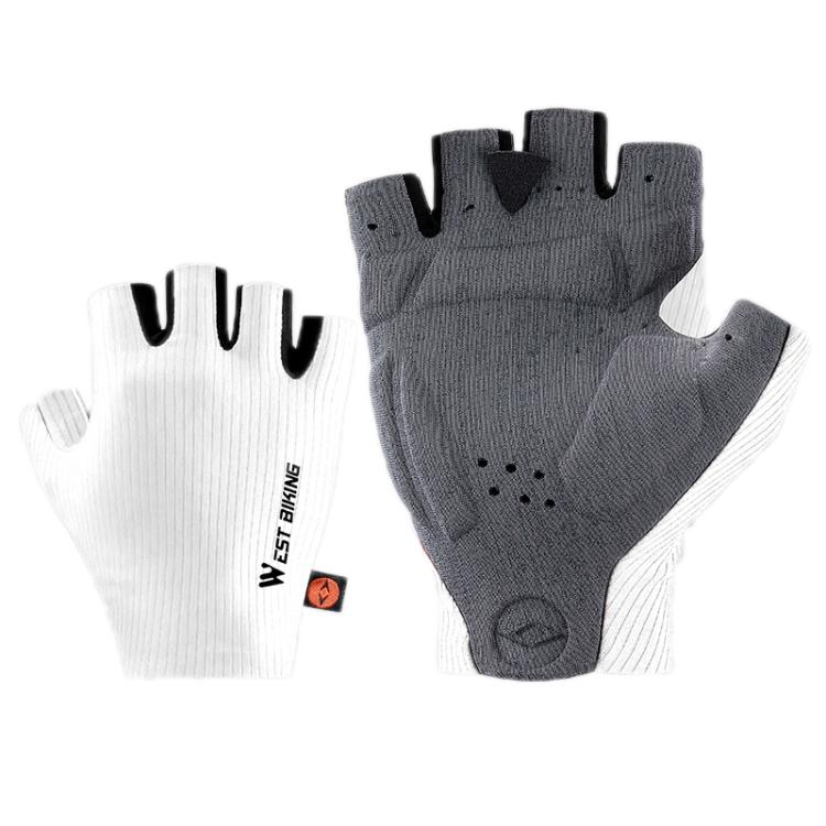 

WEST BIKING Cushioned Breathable Non-slip Cycling Training Gloves, Size: M(White)