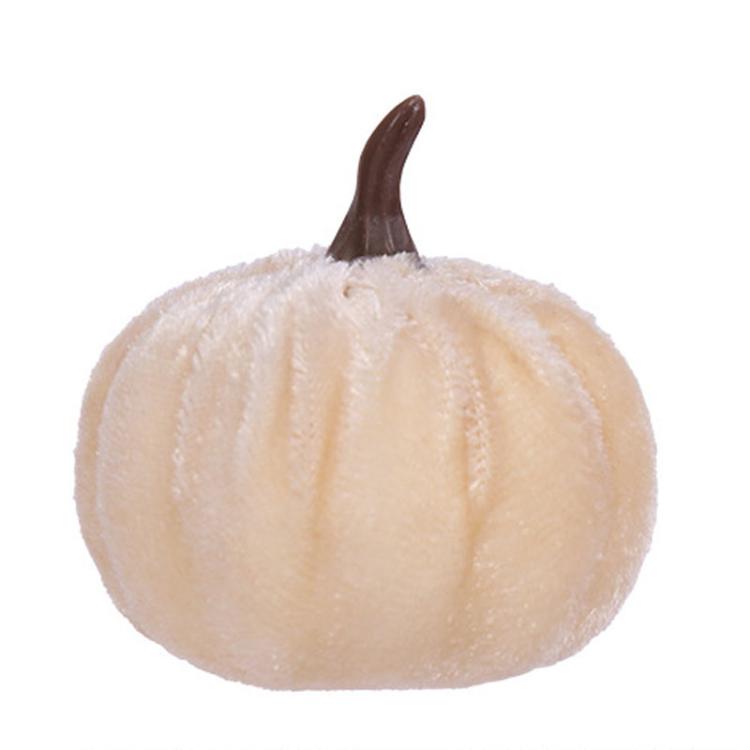 

Halloween Flannel Simulation Pumpkin Ornament Holiday Decorations, Size: 6cm(Beige)