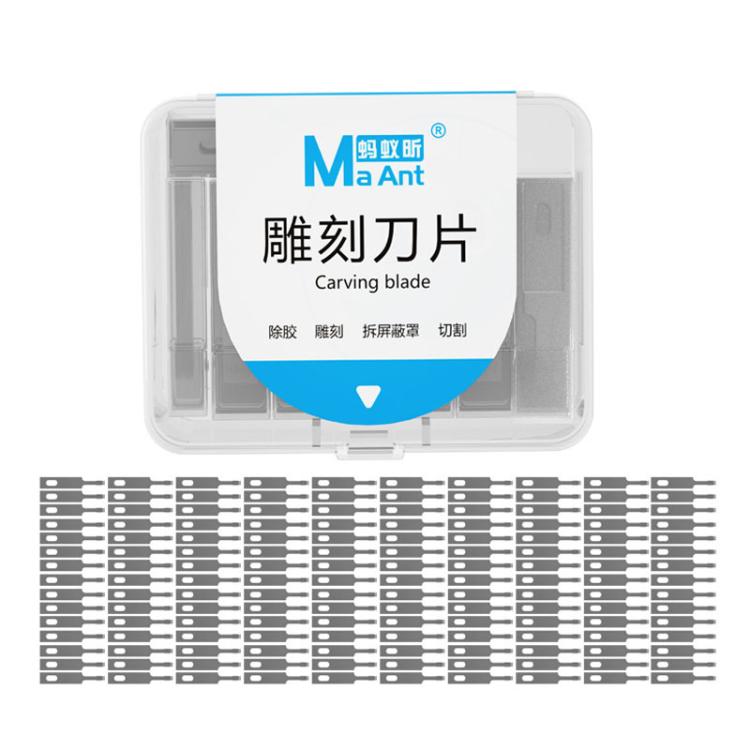 

MaAnt M077 150pcs /Box Double-sided Flat Blade Cell Phone Repair Back Cover Removal Artistic Engraving Knife Blade, Spec: No. 4A