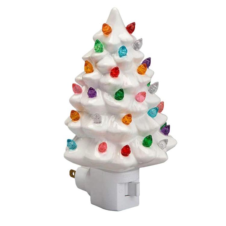 

SY-001 Christmas Tree Socket Ornament Christmas Decorative Lights US Plug(White)