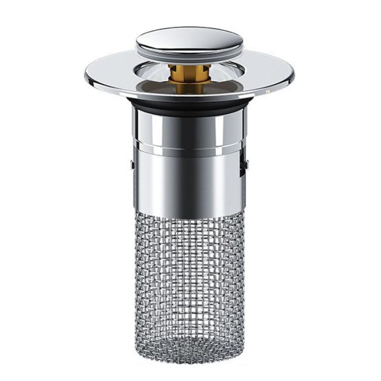 

A2 Wire Basket Long Copper Core Basin Drainer Bouncing Core Washbasin Leakage Plug, Hole Pitch: Large Caliber 33-40mm