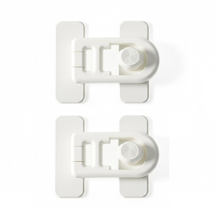 

2pcs Child Proof Refrigerator Lock No-Drill Anti-Pinch Baby Safety Lock(White)