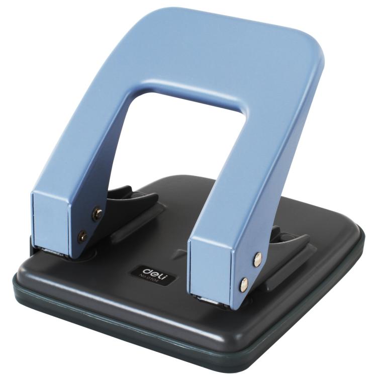 

Deli 0104 Two Holes Punch With Ruler Lever Positioning 6mm Punch For 35 Pages(Blue)