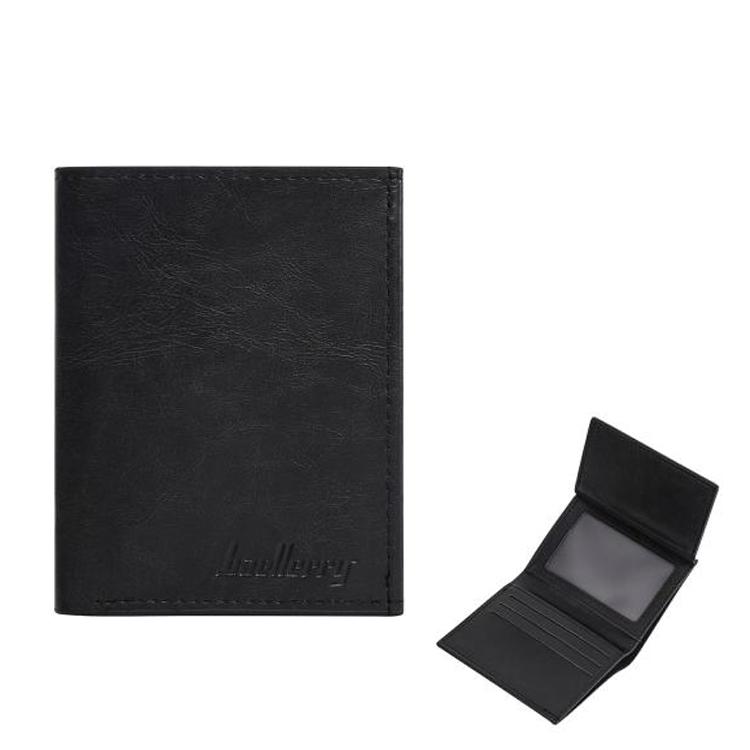 

Baellerry K1979 Men Slim Vintage PU Leather Wallet Compact Travel Card Holder(Black)