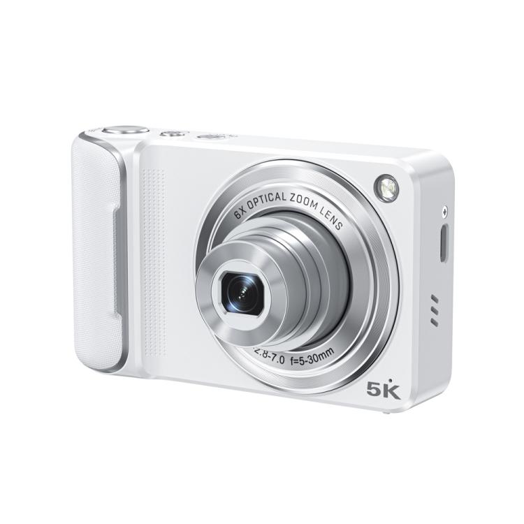 

DC309X 6x Optical Zoom Digital Camera With 64MP & 5K Video 2.8-Inch Touch Screen, Front/Rear Dual Lens, Spec: EU Plug White