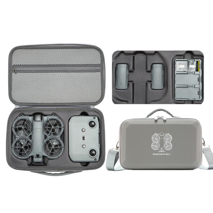 

For DJI Neo 2 Fly More Combo Hard Shell Carrying Case Custom-Molded Sling Bag(Gray)