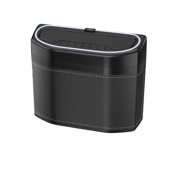 

Car Trash Can Side-mounted Storage Box With Light(Black)