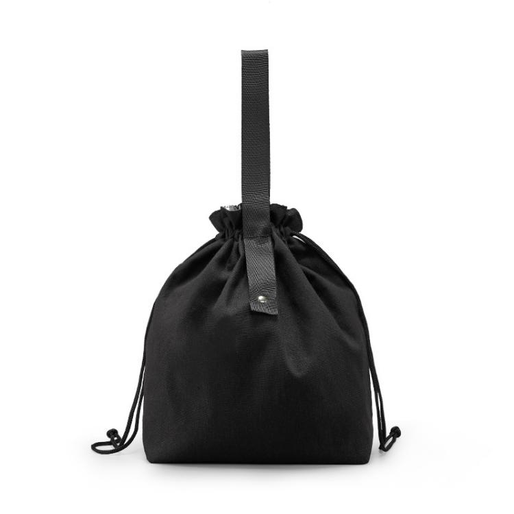 

Drawstring Portable Raw Lunch Box Bag Lightweight Compact Lunch Bag(Black)