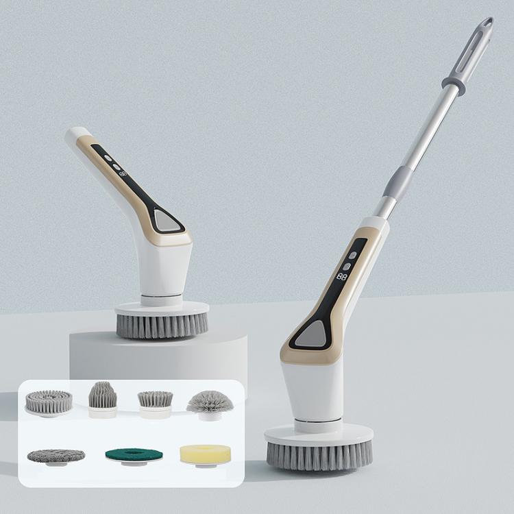 

7 In 1 Extendable Electric Cleaning Brush Multi-Surface Scrubber for Bathroom, Stove, Car & Tile(White)