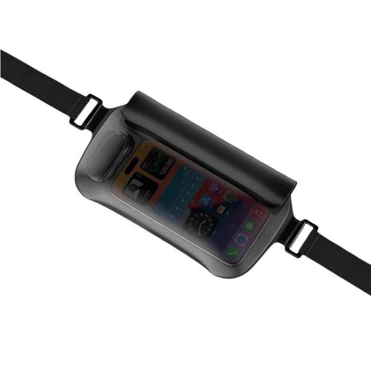 

TPU Cell Phone Universal IPX8 Grade Waterproof Waist Bag Large Capacity Sports Waist Pack(Black)