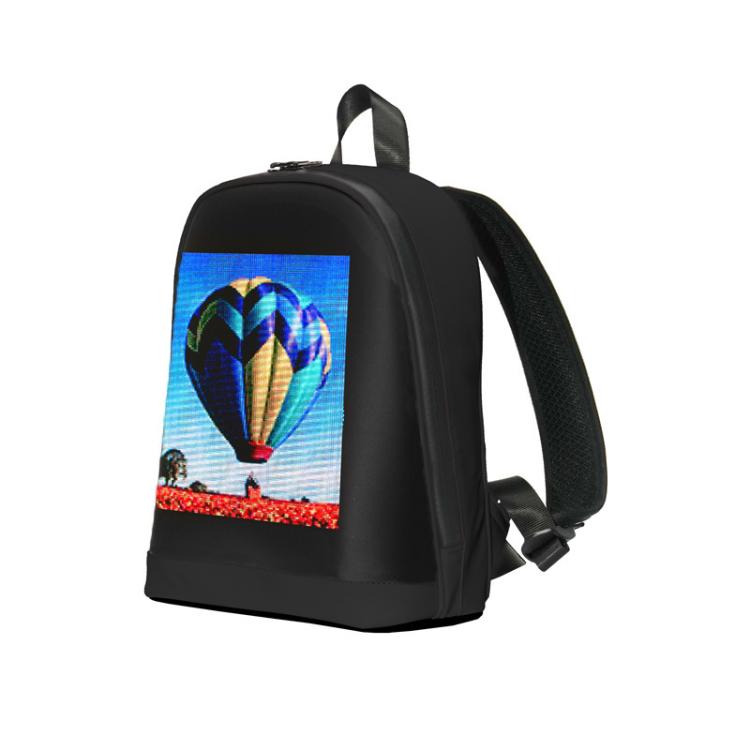 

DIY Pattern Backpack With Illuminated LED Display Waterproof Schoolbag(Black)