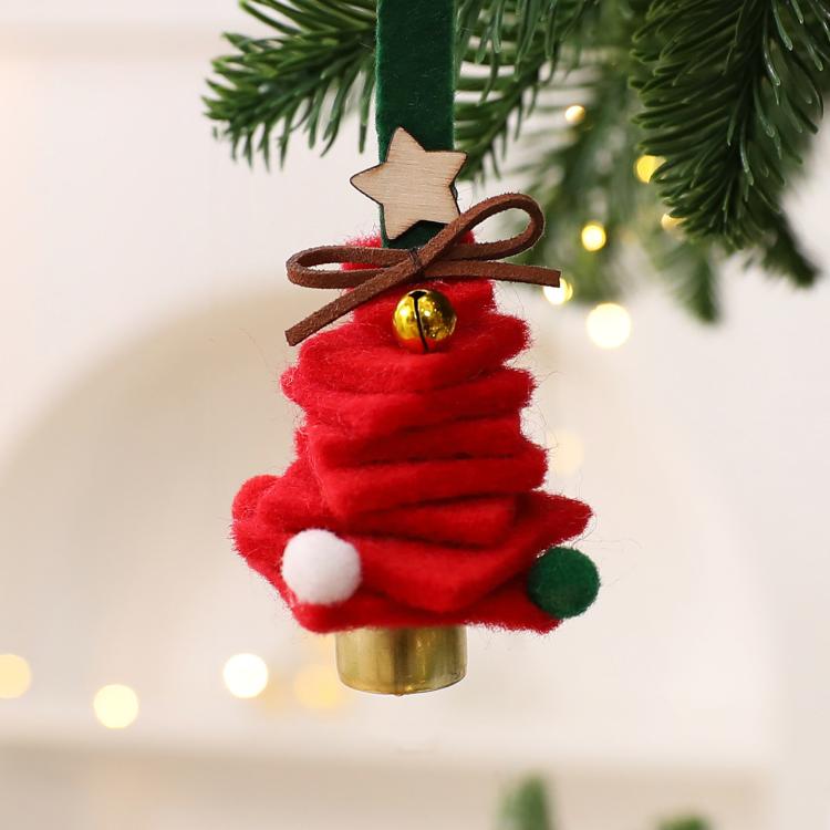 

Mini Felt Christmas Tree Bell Hanging Christmas Decorations(Red)