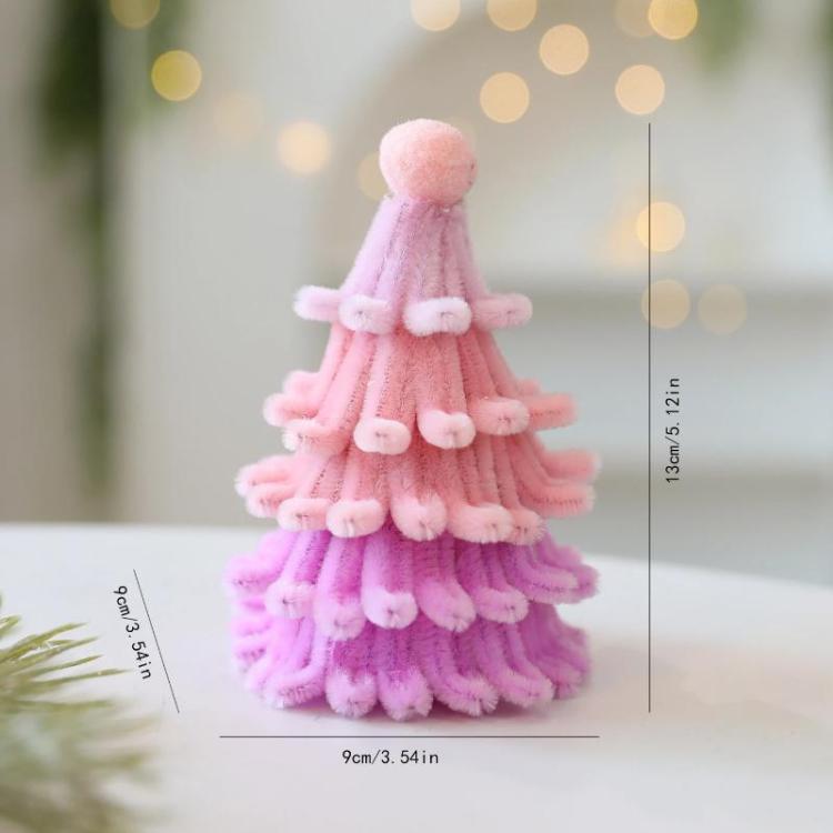 

Pipe Cleaner Mini Christmas Tree Decoration Christmas Home Tabletop Decoration, Style: Pink Tree