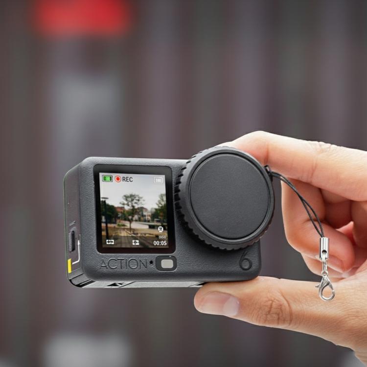 

For DJI Osmo Action 6 Silicone Lens Cap Scratch-Resistant Protective Cover(Black)