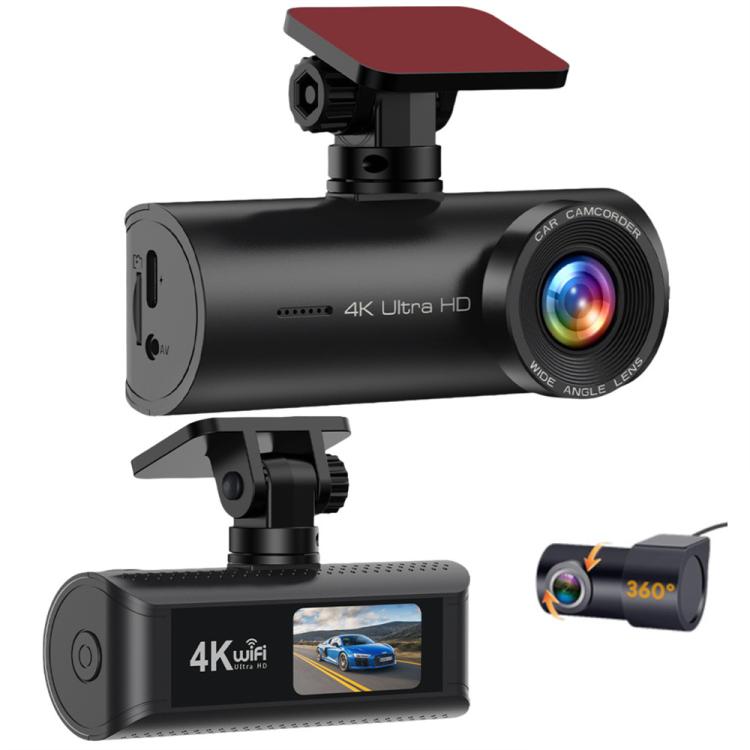 

4K Smartphone Connected WiFi High-Definition Dual-Recording Car Dash Cam, Specification: Front+Inside