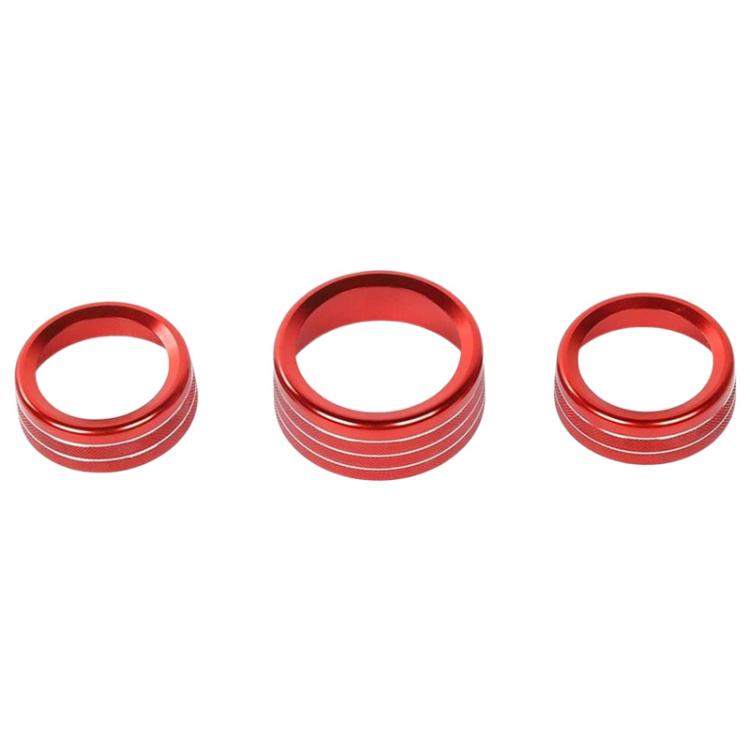 

For Dodge Durango / Challenger 3pcs /Set Car Center Console Knob Trim Ring(Red)