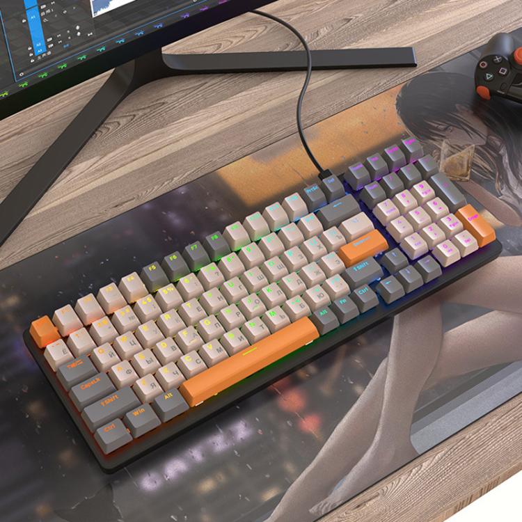 FREE WOLF K3 Russian Mechanical Keyboard 1.5m Wired Gaming Keyboard, Style: Micro-Light Hot-Swap Red Switch