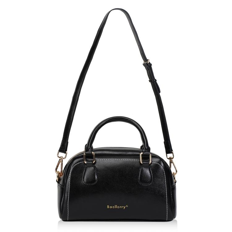 

Baellerry N8942 Women Vintage Waxed Leather Tote Bag Crossbody Shoulder Bag(Black)