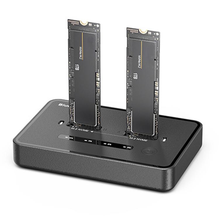 

Blueendless SD07 M.2 Dual-Bay Hard Drive Enclosure NVMe Offline Cloning Device, Spec: Without RGB Light(US Plug)