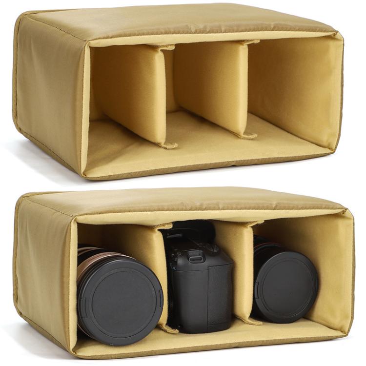 

Protective Camera Insert With Movable Dividers For DSLR/Mirrorless Cameras, Fits Into Backpacks & Messenger Bags(Brown)