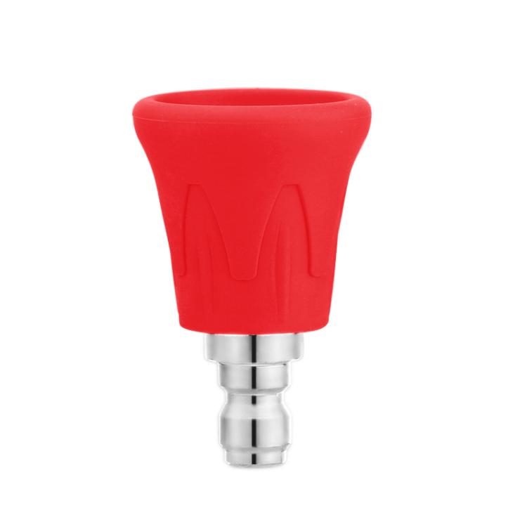 

1/4 inch Car Wash Machine Splash-Proof Quick-Connect Nozzle with Soft Rubber Cover, Model: 0-degree Red 035