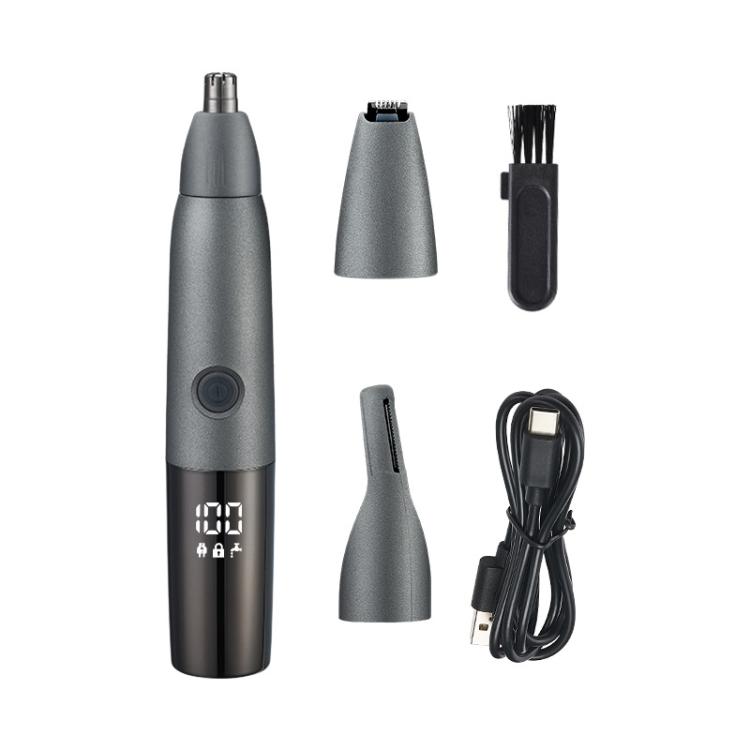 

Fully Washable Digital Electric Nose Hair Trimmer, Color: 3 In 1 Gray