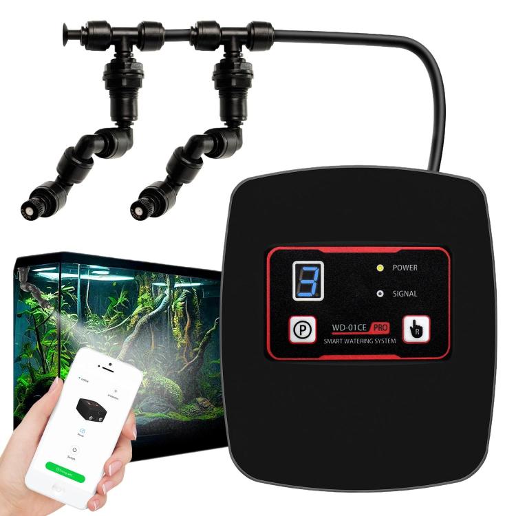 

WiFi-Controlled Terrarium Automatic Misting Reptile Enclosure Humidification System, Specification: 2 Nozzle Sets EU Plug(Black)