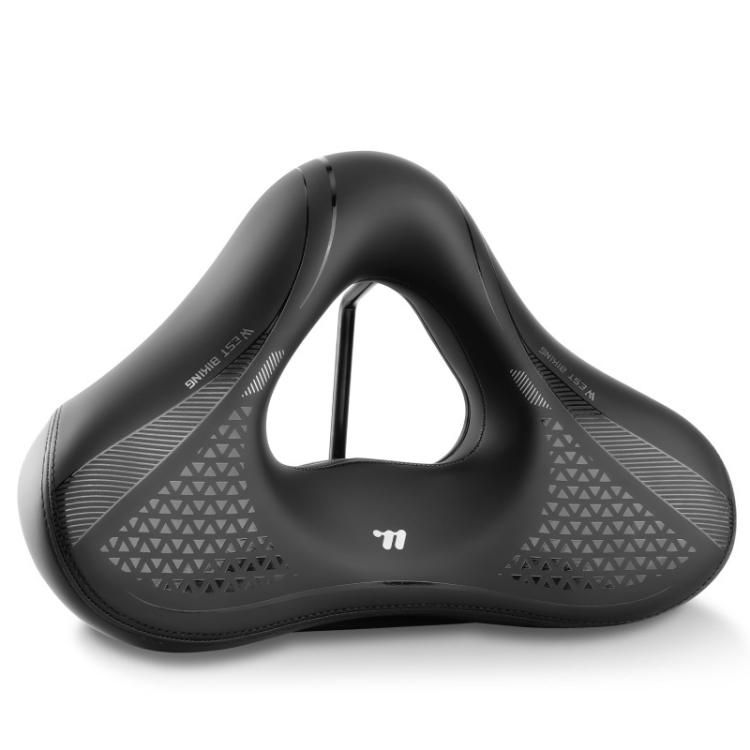 

WEST BIKING Comfort Bike Saddle with Shock Absorption Wide Hollow Ventilated Design for Mountain/Road Bicycles, Size: M