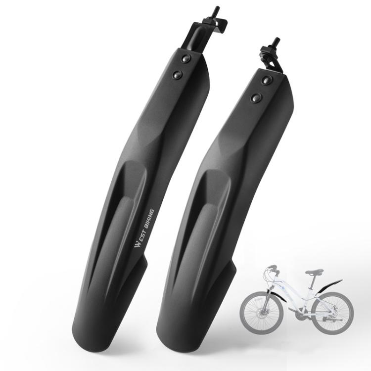 WEST BIKING Extra Wide & Long Mountain Bike Fenders, Full Coverage Mud Guards for 20 22 24 Inch Bicycles(Black)