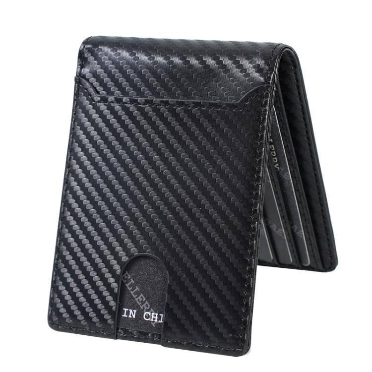

Baellerry D5123 Men Business ID Card Holder Minimalist Carbon Fiber Multi-Card Slot Card Clip(Black)