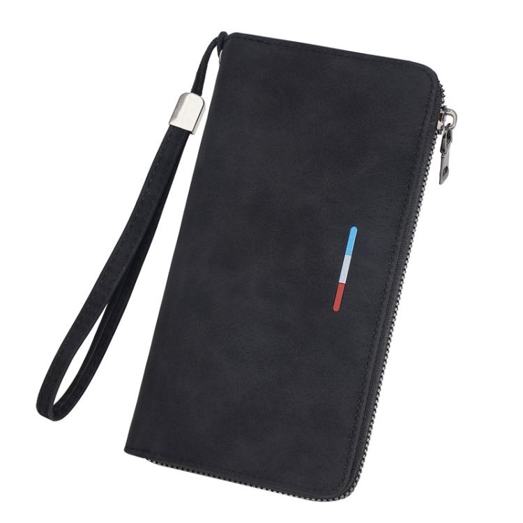 Baellerry C3097 Men Long Wallet Zippered Multi-Card Holder Large Capacity Phone Change Clutch(Black)